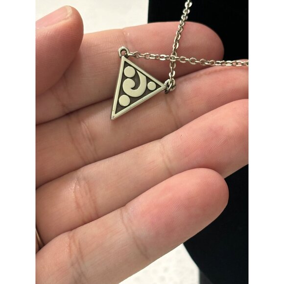 Brighton Contempo Ice Reversible Triangle  Petite Pendant Necklace Silver Chain - Picture 6 of 8